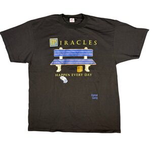 Vintage Forrest Gump T Shirt 1994 Miracles Happen Every‎ Day Black Tee